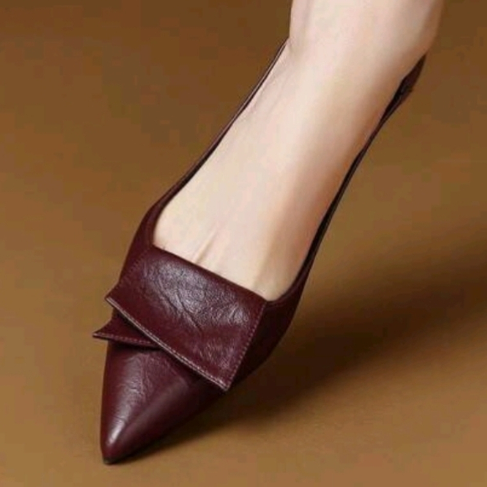 Elegant Burgundy Women's Pumps. Kitten Heel.  Sz 9  Or Sz 41
